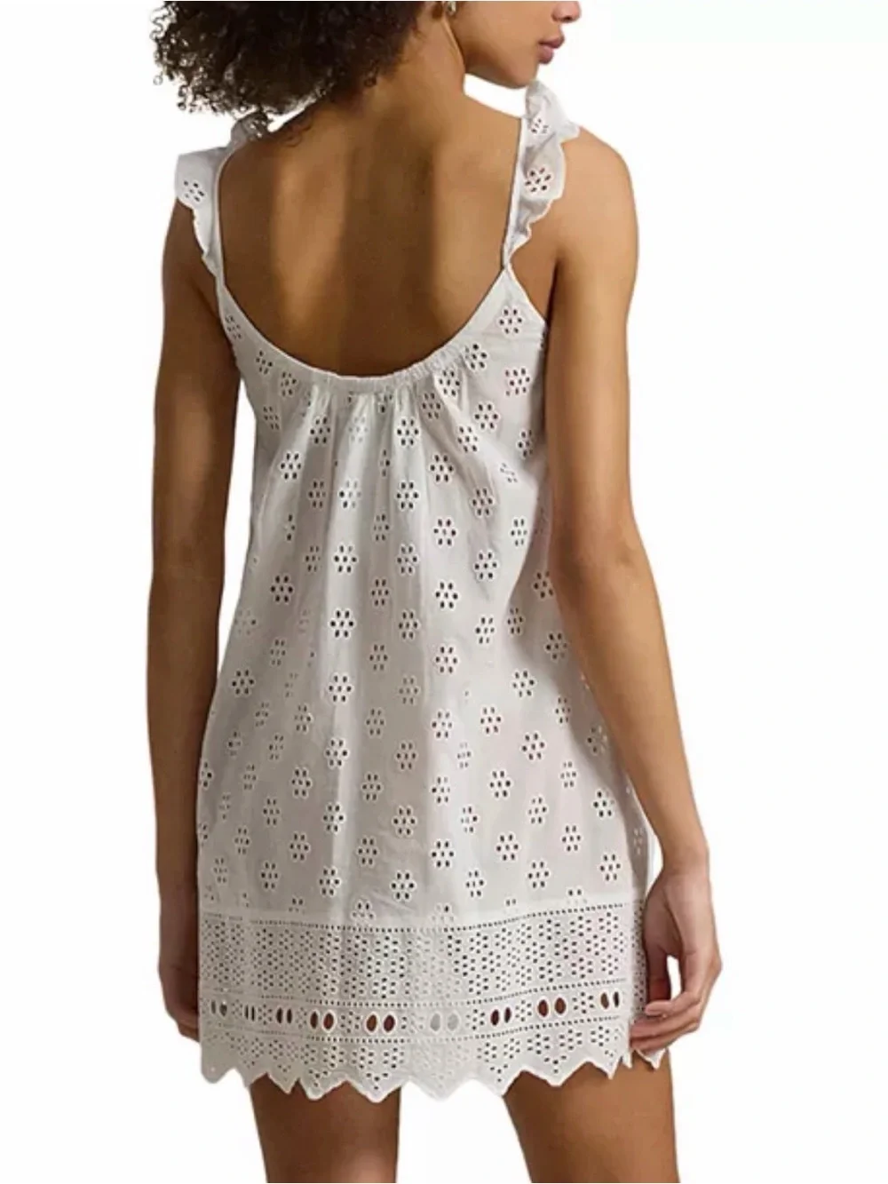 Polo Ralph Lauren eyelet cami sleep dress white size S